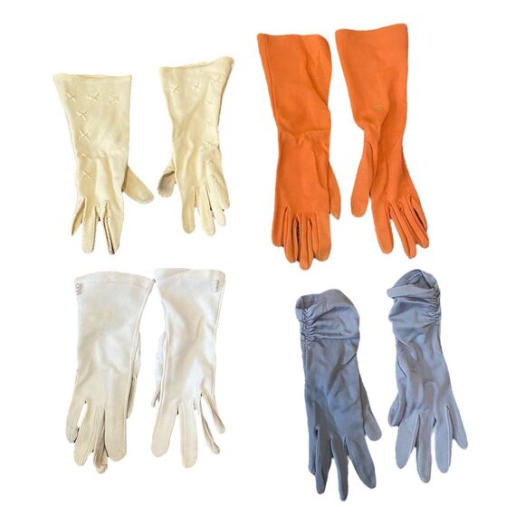 Lot Of 4 VTG 50s Sz 6 Ladies Elegant Evening Dress Gloves Kerrybrooke Multicolor - Picture 2 of 16